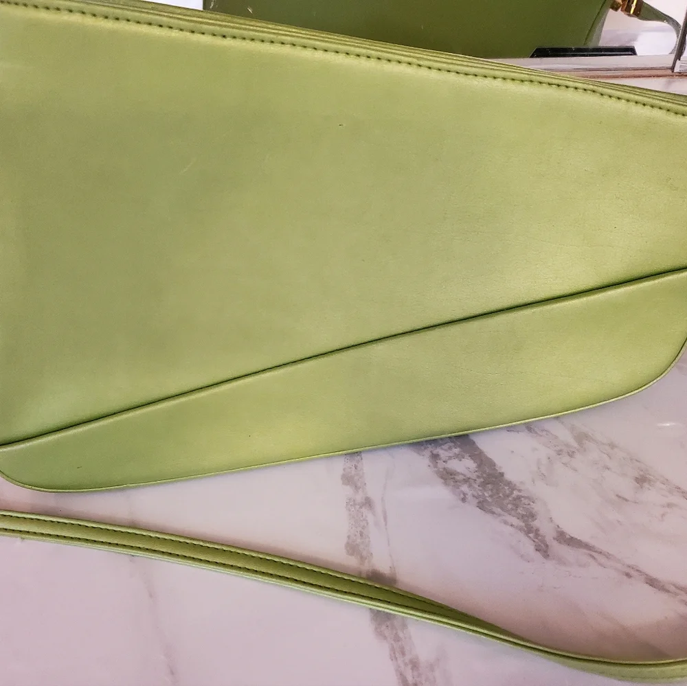 GREEN ANGULAR HANDBAG